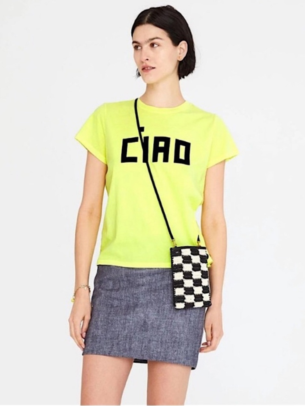 Neon Yellow 'CIAO' Graphic Crewneck Tee - Women